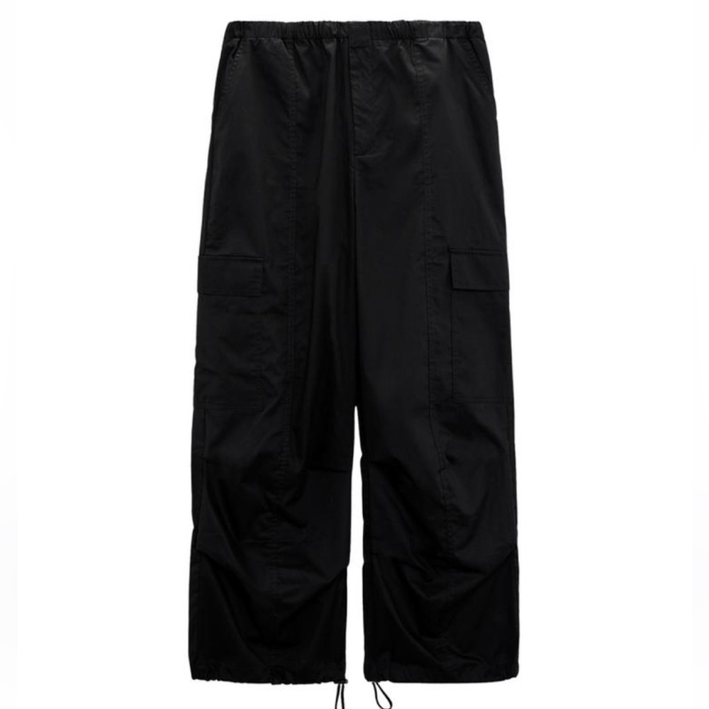 Zara black parachute pants